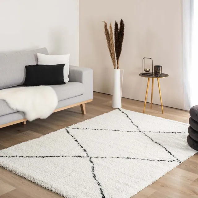 Boho&me Berber vloerkleed - Artisan Atla wit/zwart 160x230