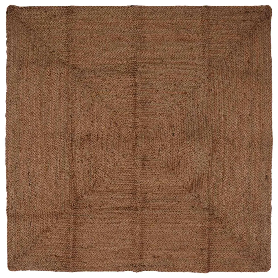 vidaXL Gebied Tapijt Grijs 120 x 120 cm Jute