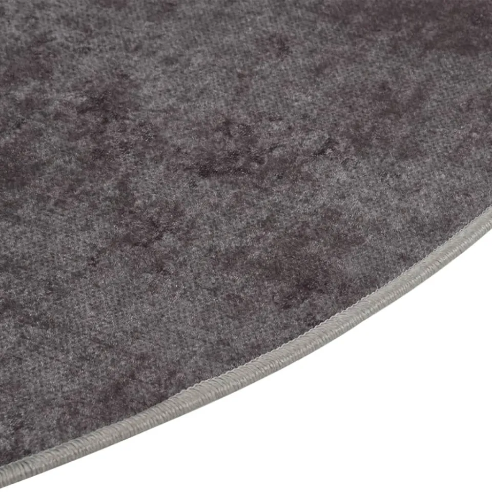 vidaXL Vloerkleed wasbaar Ø 200 cm grijs, foto 4