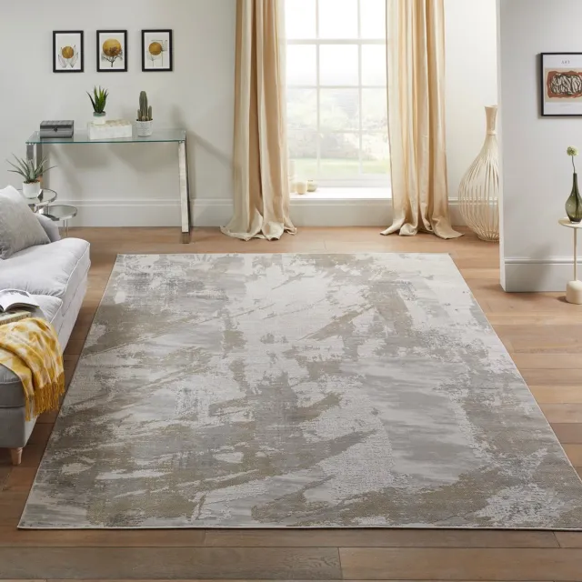 Concept Looms Skyline SK102 Ivory Grey Vloerkleed - 300 x 400 cm - Veelkleurig - Rechthoekig - Polyester - Woonkamer, Eetkamer, Slaapkamer - Abstract - Modern, Design