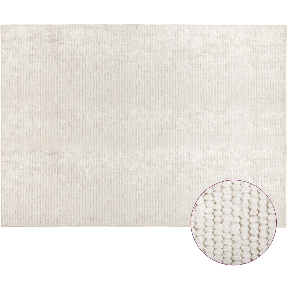 vidaXL Vloerkleed Crèmekleurig 120 x 180 cm 100% Polyester 3 mm