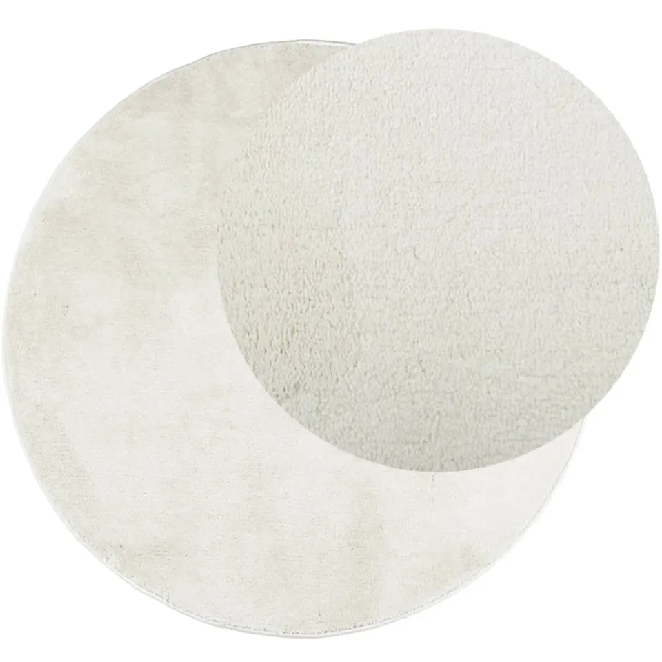 vidaXL Vloerkleed OVIEDO laagpolig Ø 120 cm crèmekleurig, foto 2