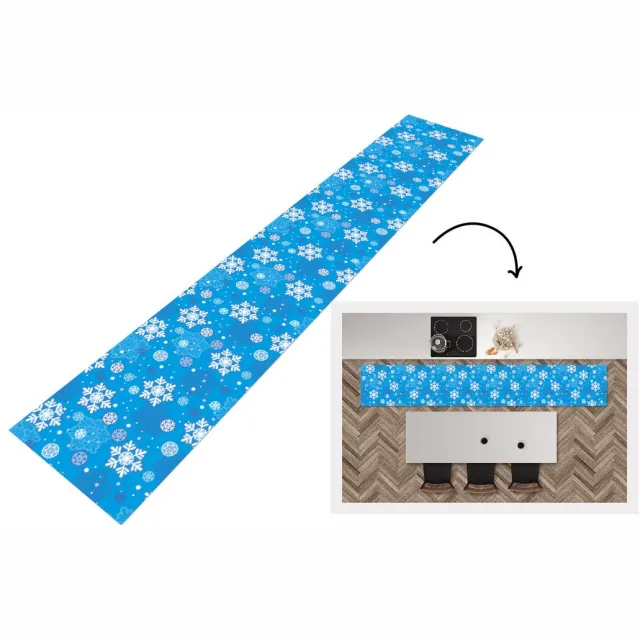 KitchenYeah Keukenloper - Keukenmat - Sneeuwvlok - Winter - Kerst - Patronen - Keuken vloerkleed Multicolor