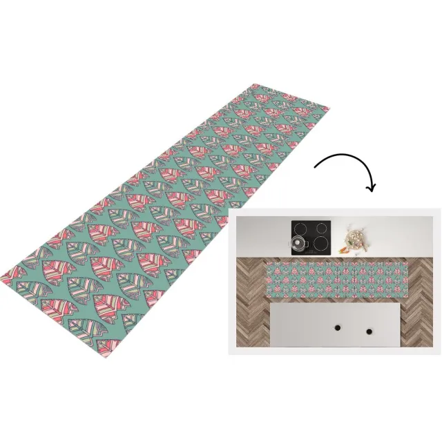 KitchenYeah Keukenloper 200x50 cm - Keukenmat vinyl Patronen - Tribal - Retro - Keukenmatten loper - Keuken vloerkleed tapijt