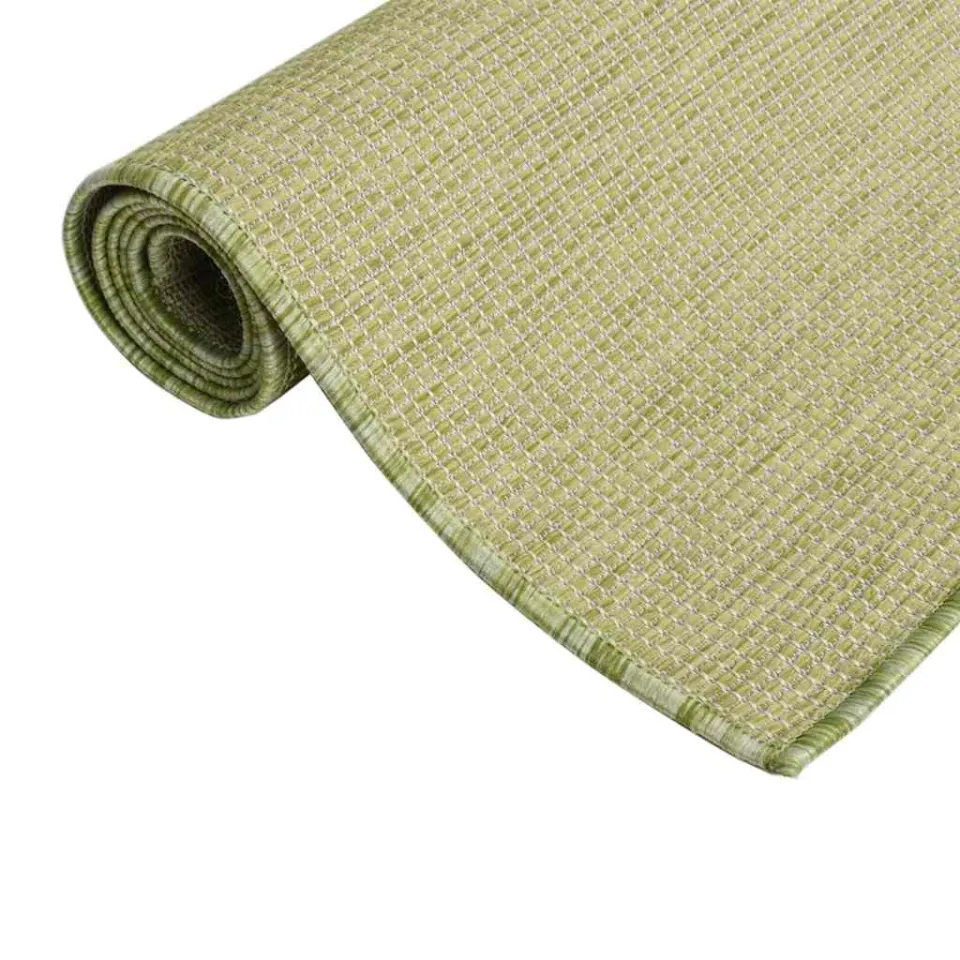 vidaXL Buitenkleed platgeweven 80x150 cm groen, foto 3