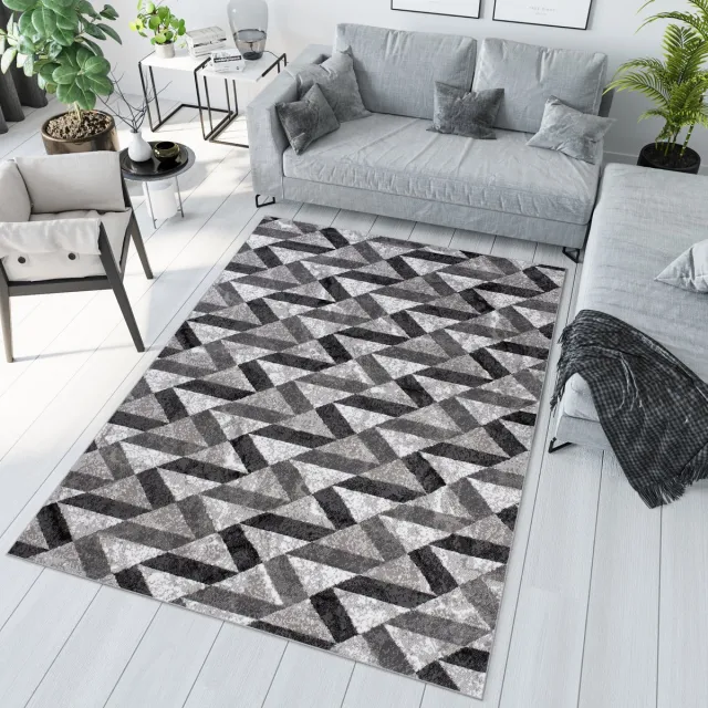 Tapiso Maya Vloerkleed Grijs Zwart Woonkamer Abstract Tapijt Maat- 180x250 Donkergrijs 2