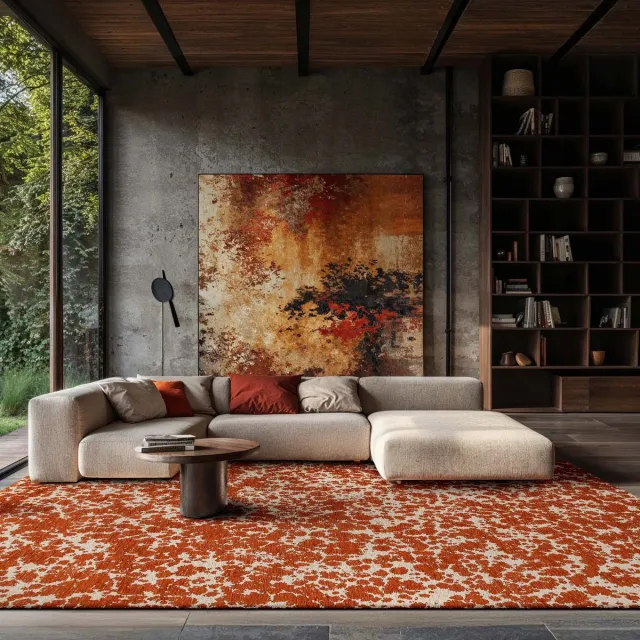 LOLA&MOI Binnen & Buiten Vloerkleed - 200 x 280 cm - Lola&Moi On Clouds Spiced Rice - Laagpolig Tapijt - Gerecycled PET - Made in Belgium - Circulair Rood