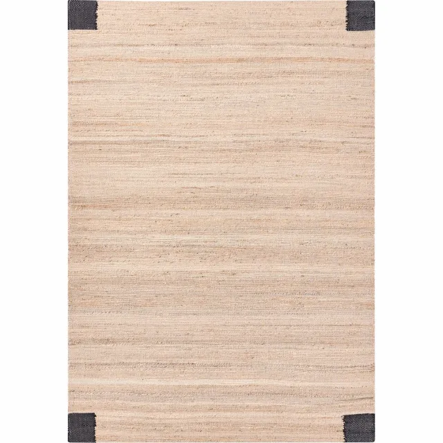 Beliani AMRAVATI - Vloerkleed - Beige/Zwart - Jute