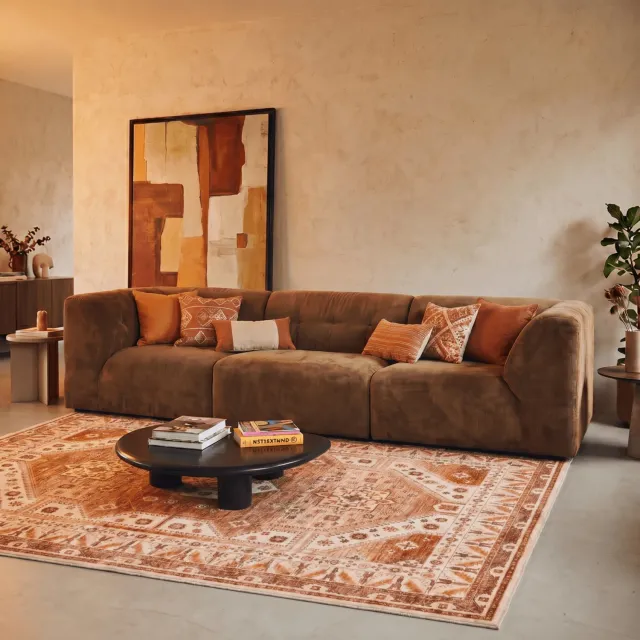 Interieur 05 Vintage vloerkleed Medina Roest/Oranje - 240 x 340 cm - (XL)