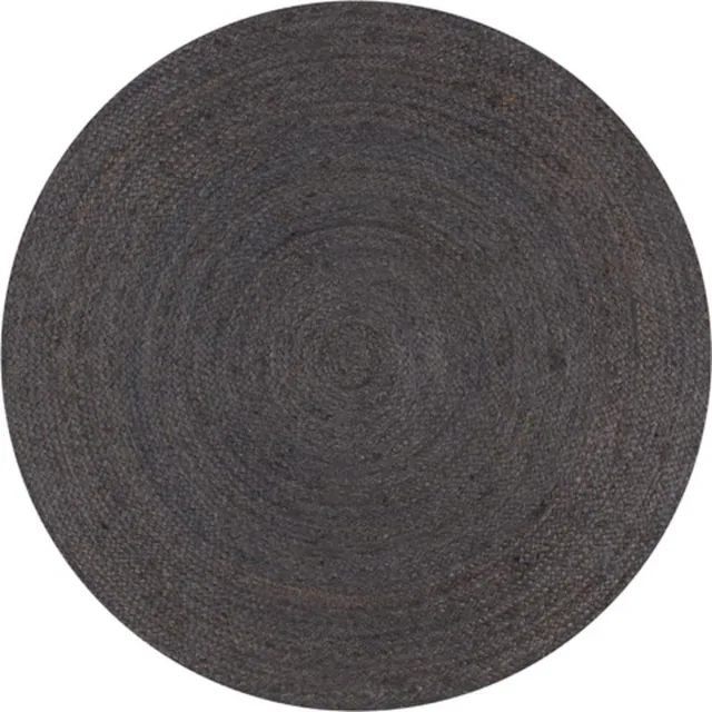 vidaXL Vloerkleed - handgemaakt - rond - 150 - cm - jute - donkergrijs