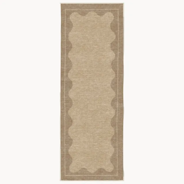 Ruggable Wasbare laagpolige loper Orla Beige
