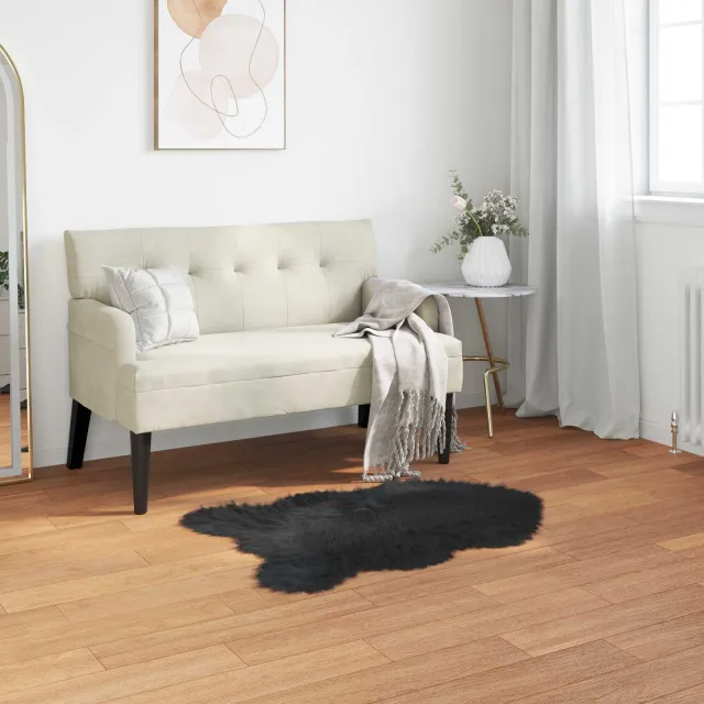 vidaXL Tapijt van imitatie TAFALLA Zwart 50 x 80 cm Polyester, foto 2