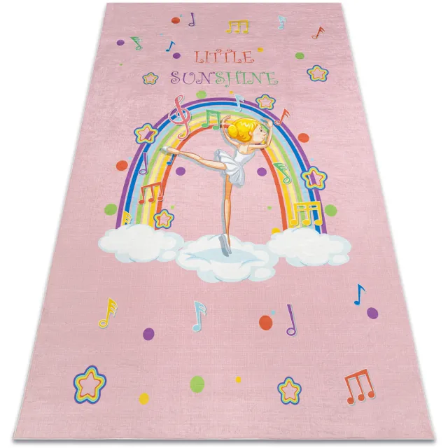 RUGSX Kleden Rugsx BAMBINO 41870 tapijt wasbaar Ballerina, regenboog 200x290 cm Roze