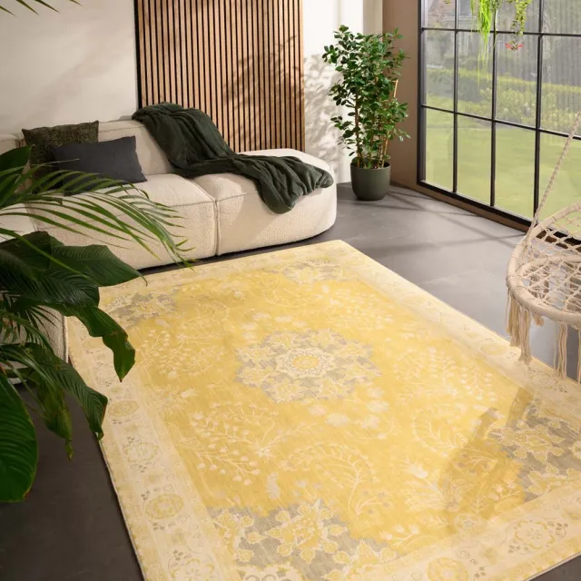 Heritaged Vintage buitenkleed - Valenca Luna geel 200x290
