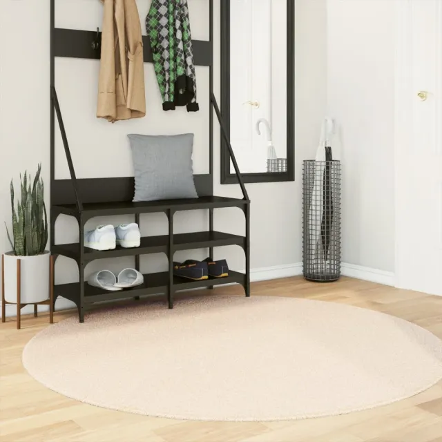 vidaXL Vloerkleed HUARTE laagpolig zacht wasbaar Ø 160 cm beige, foto 2
