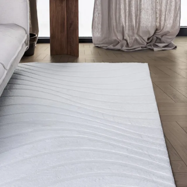Carpetique Vloerkleed Rechthoek - 160x230 cm - Wit - Antislip – Japandi & Scandinavisch Woonkamer Tapijt