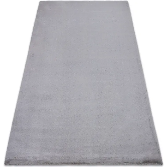 RUGSX Kleden Rugsx Tapijt BUNNY zilver IMITATIE konijnenvacht 60x100 cm Grijs