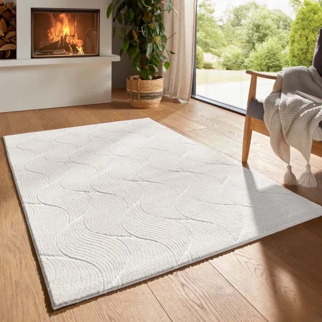 TrueWeave Zacht vloerkleed - Fuzz Whirl crème 60x120