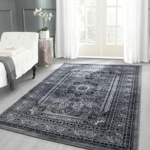 TapisTrend Oosters tapijt Zwart-Grijs-Wit 120x170 cm Marrakesh Oosterse Klassieke 0207