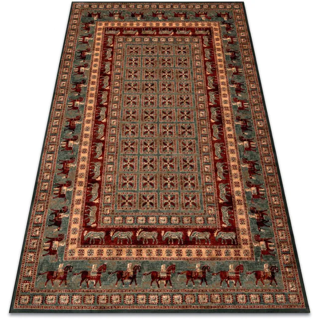 RUGSX Kleden Rugsx Wollen tapijt KASHQAI 4301 401 oosters, kader 160x240 cm Groen