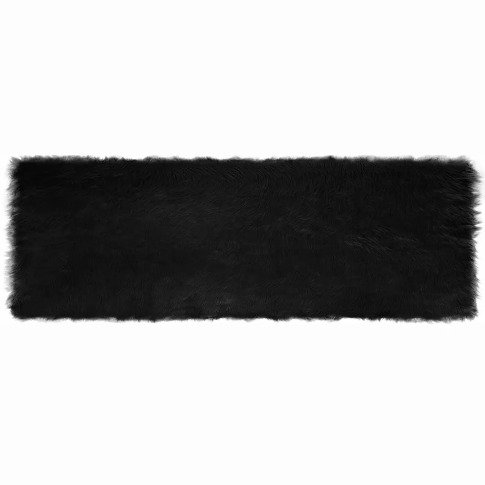 vidaXL Tapijt van imitatie TAFALLA Zwart 80 x 250 cm Polyester