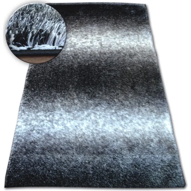 RUGSX Kleden Rugsx Tapijt Shaggy SPACE 3D B315 zwart/grijskleuring 120x170 cm