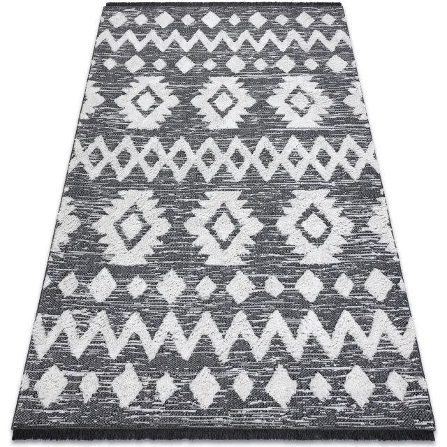 RUGSX Kleden Rugsx Tapijt MOROC Zigzag 22319 Ecologisch , EKO 155x220 cm Grijs