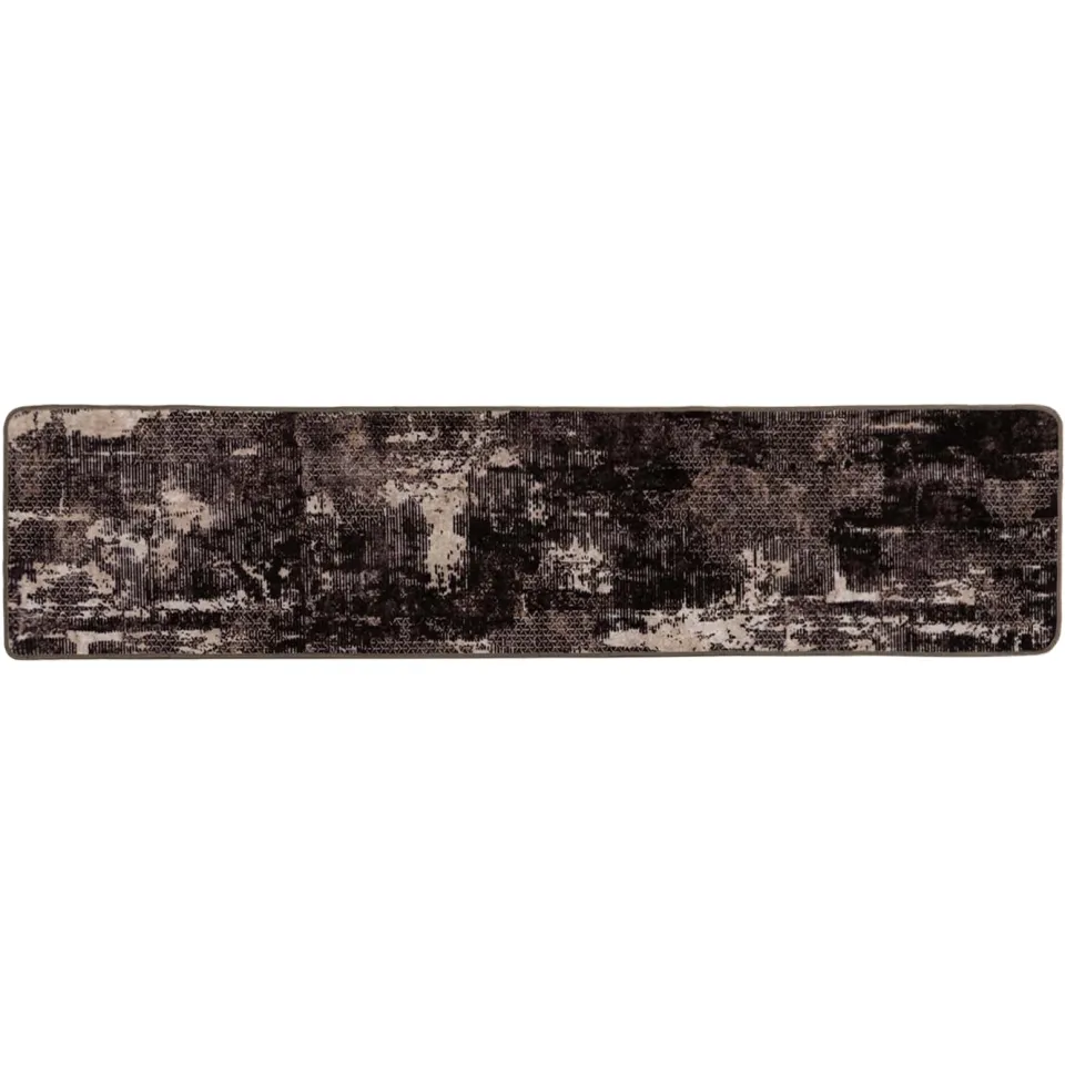 vidaXL Vloerkleedloper MARSA Zwart en Wit 50 x 100 cm Polyester en PVC