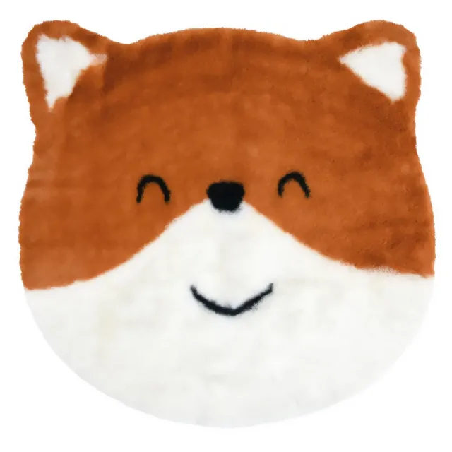 Stof Vloerkleed - Kinderkamer tapijt ROUX, 63 x 63 cm, vosje Oranje