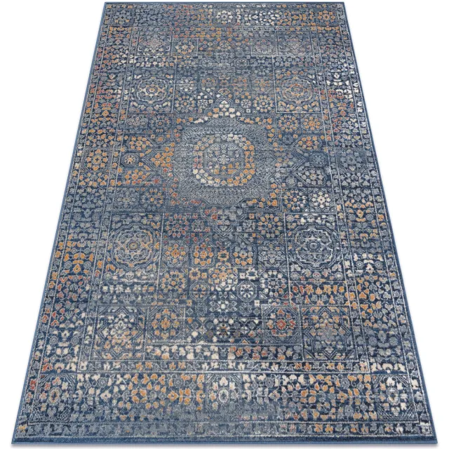 RUGSX Kleden Rugsx Wollen tapijt NAIN Ornament 7708/51911 marineblauw 80x150 cm