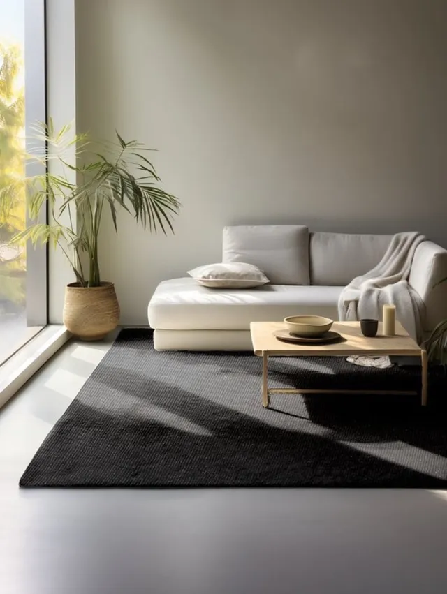 flycarpets Bouclé Jute Handgeweven vloerkleed - Jaipur - Zwart
