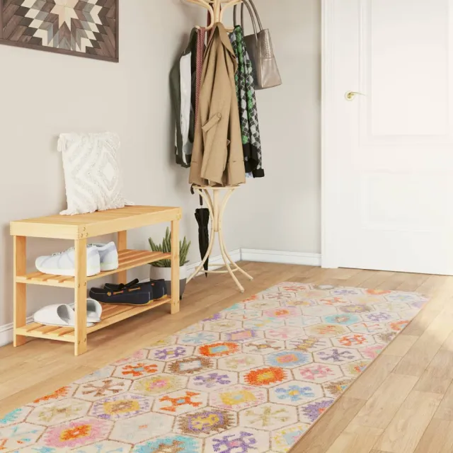 vidaXL Vloerkleed wasbaar 80x300 cm meerkleurig