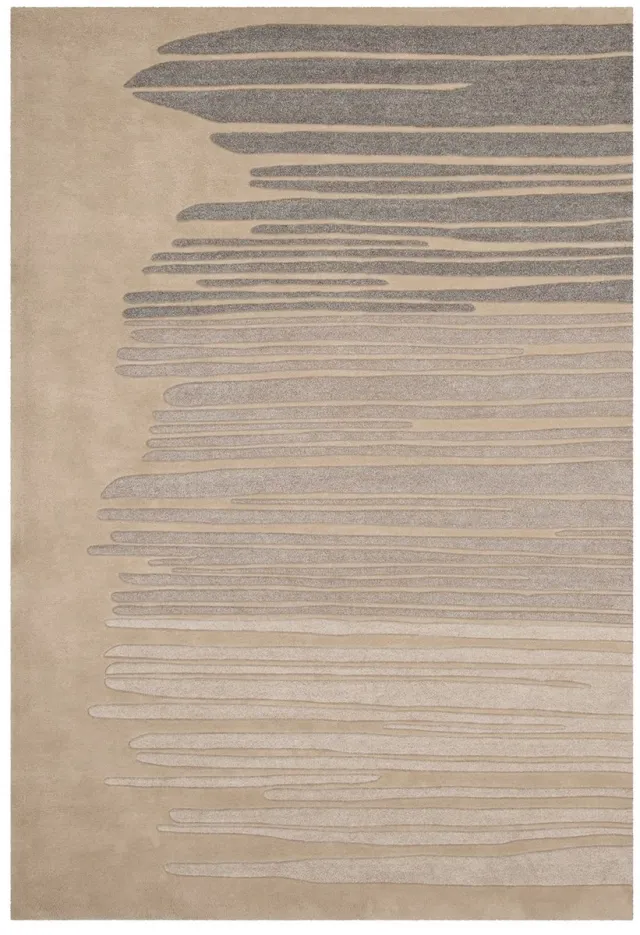 Dutch XXL Hoogpolig Vloerkleed | Tapijt | Spirit | Frisee | Strepen | Beige | 120x180 cm