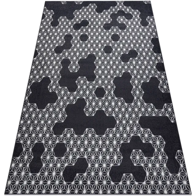 RUGSX Kleden Rugsx Tapijt HEOS 78547 anthracytkleuring / crème HEKSA 160x220 cm Zwart