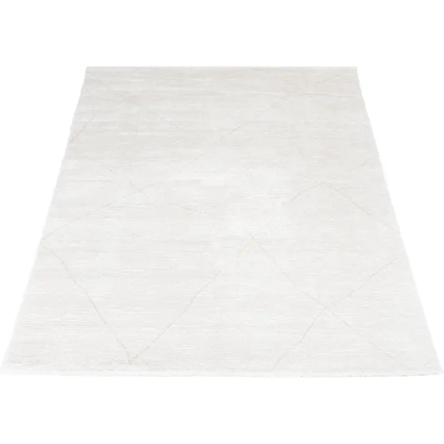 Veer Carpets Vloerkleed Nica 1606 Crème - 200 x 280 cm - Laagpolig Design Vloerkleed met Kruispatroon in Scandinavische / Japandi Stijl