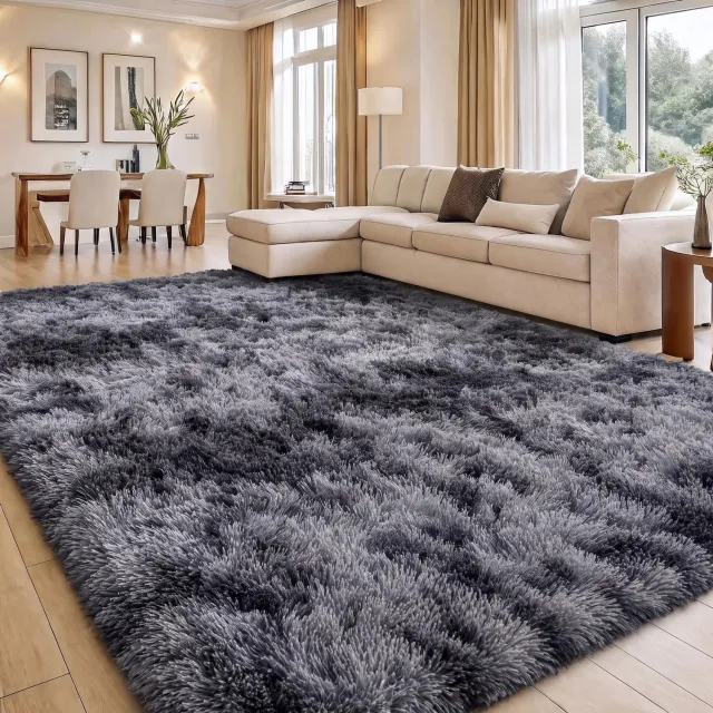 Duraxl Vloerkleed - Hoogpolig - Lichtgrijs - 160 x 220 cm