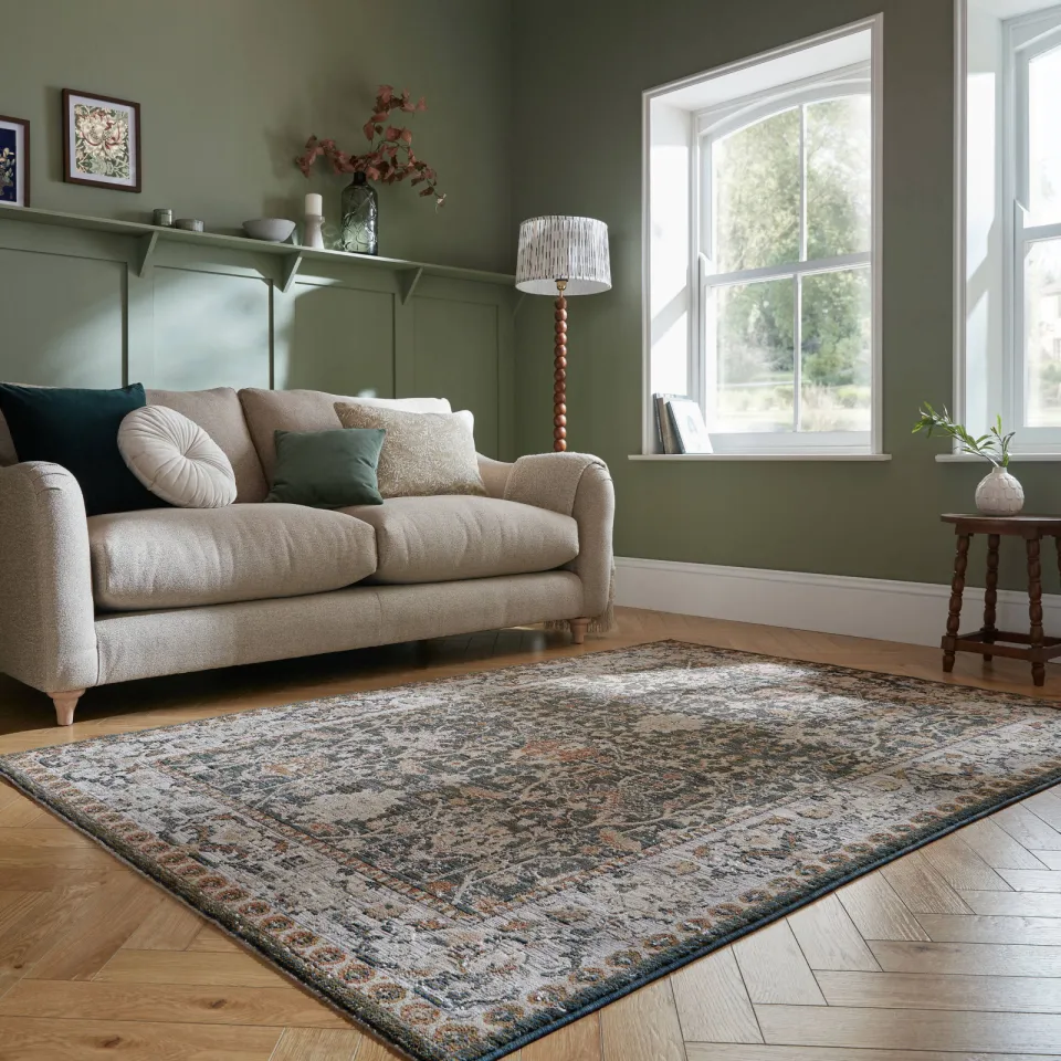 Flair Rugs Amelina Vintage vloerkleed groen, foto 2