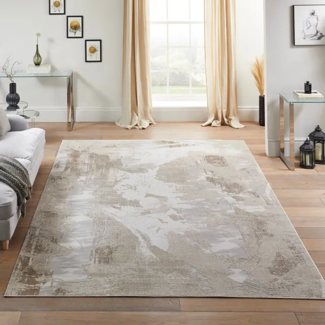 Concept Looms Skyline SK103 Ivory Beige Vloerkleed - 300 x 400 cm - Beige - Rechthoekig - Polyester - Woonkamer, Eetkamer, Slaapkamer - Abstract - Modern, Design