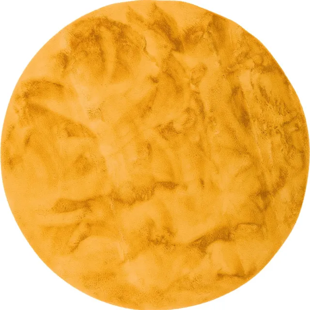 Pergamon Luxe Super Zachte Bont Vloerkleed Tapijt Plush Rond Goud