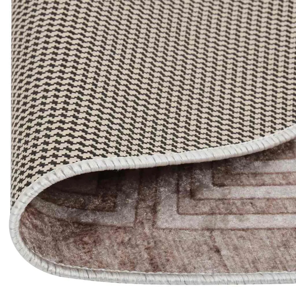vidaXL Vloerkleed wasbaar 120 cm beige, foto 4