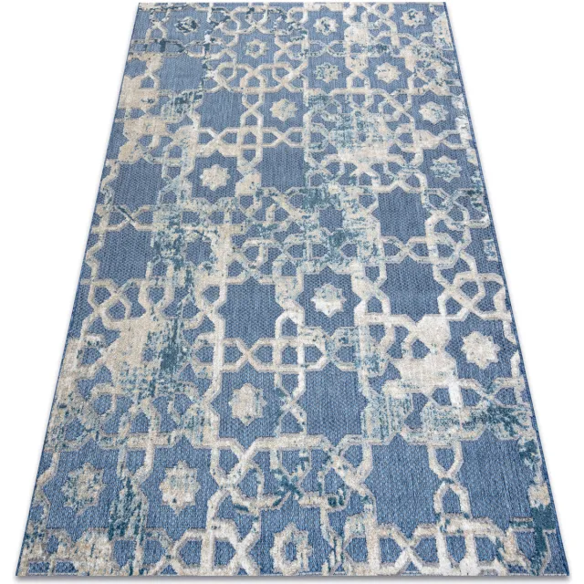RUGSX Kleden Rugsx Tapijt Structureel SOLE D3881 Ornament Plat geweve 160x220 cm Blauw