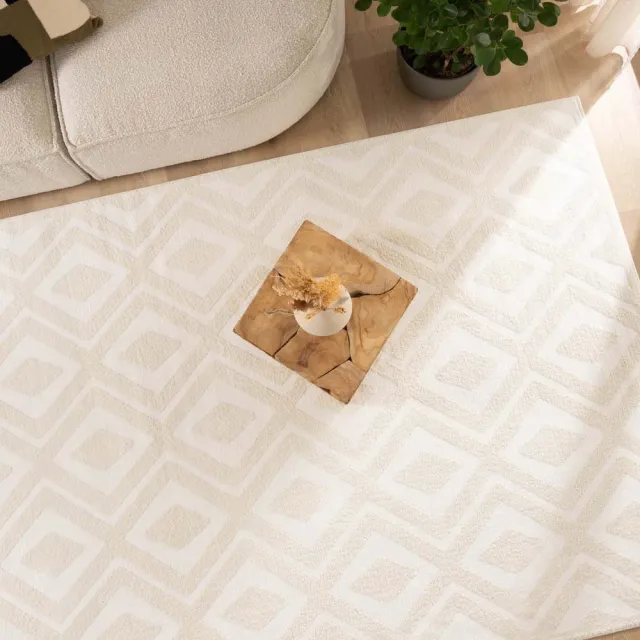 Nordic Weavers Scandinavisch vloerkleed - Contour Diamond crème 100x200