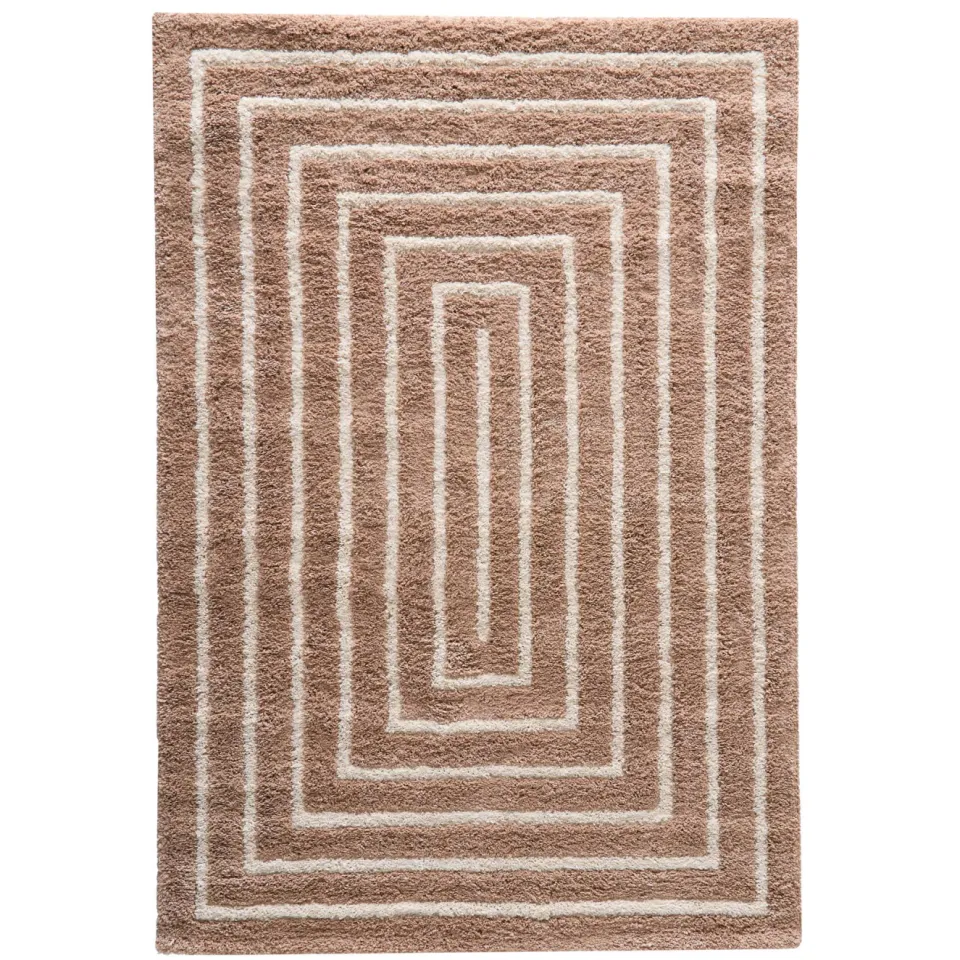 NOUS Living vloerkleed crème bruin crème/roze