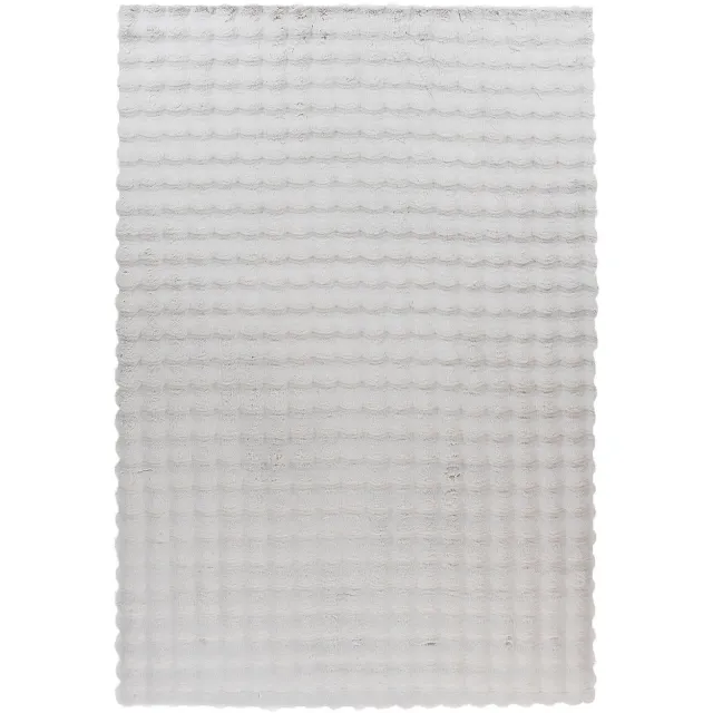 Padiro knus hoogpolig shaggy vloerkleed 160 x 230 cm - lichtgrijs - geometrisch Scandinavisch patroon - voor vloerverwarming - van polyester en katoen