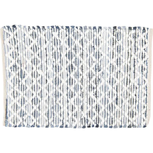 Clayre & Eef Vloerkleed 60*90 cm Grijs Katoen Rechthoek Tapijt Wandkleed Wandtapijt