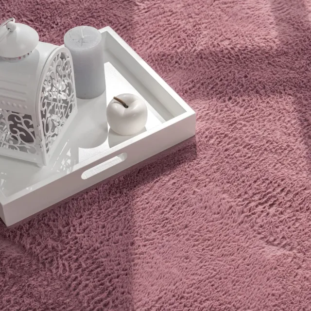 TT Home Woonkamer hoogpolig tapijt imitatiebont moderne effen kleuren pluizig zacht 80 x 300 cm Rechthoek 80 x 300 cm Rechthoek violett