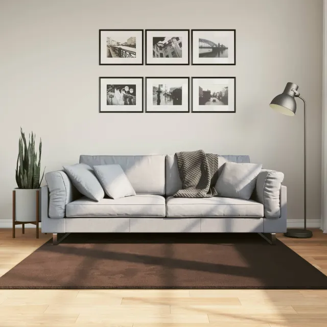 vidaXL Medium pile zachte en wasbare tapijt HUARTE Bruin 160 x 160 cm, foto 2