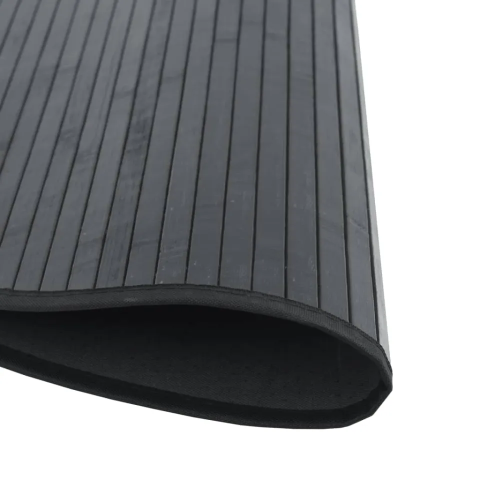 vidaXL Vloerkleed rond 100 cm bamboe zwart, foto 4