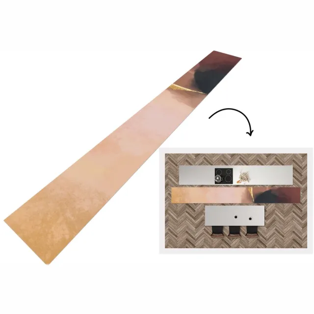 KitchenYeah Keukenloper - Loper keuken - Abstract - Verf - Pastel - 480x60 cm - Keukenloper vinyl Multicolor