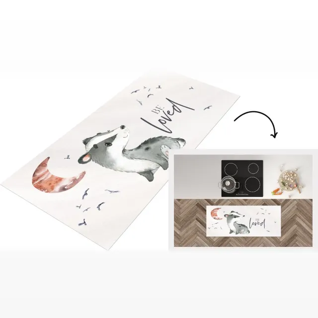 KitchenYeah Keukenloper - Loper keuken - Be loved - Quotes - Spreuken - Kinderen - Keukenloper vinyl Multicolor